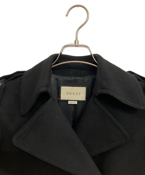 GUCCI（グッチ）GUCCI (グッチ) ミドル丈Pコート ブラック サイズ:38の古着・服飾アイテム
