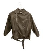 Sea Room lynnシールームリン）の古着「ECOレザーBIGダブルライダースジャケット」｜ブラウン