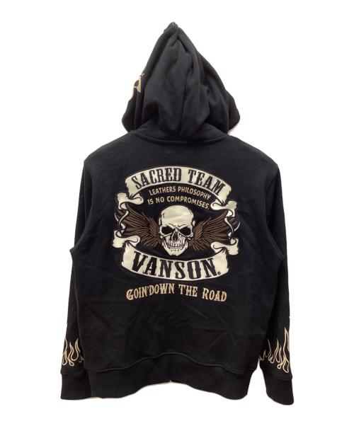 VANSON（バンソン）VANSON (バンソン) ジップパーカー ブラック サイズ:Lの古着・服飾アイテム