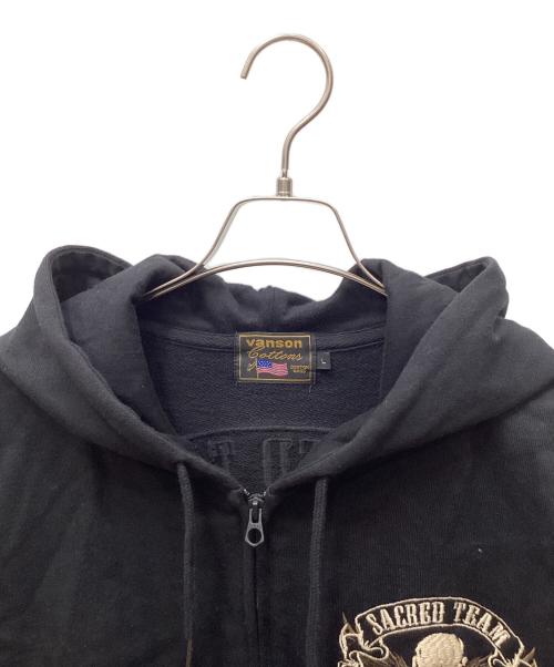 VANSON（バンソン）VANSON (バンソン) ジップパーカー ブラック サイズ:Lの古着・服飾アイテム