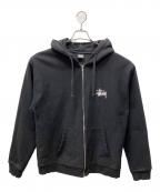 stussyステューシー）の古着「BASIC STÜSSY ZIP HOODIE」｜ブラック