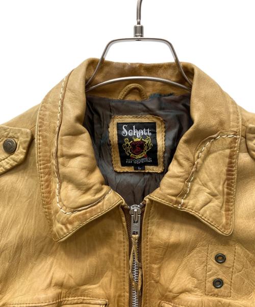 Schott（ショット）Schott (ショット) ラムレザージャケット ベージュ サイズ:Ｌの古着・服飾アイテム
