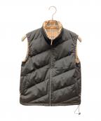 BURBERRY GOLFバーバリーゴルフ）の古着「リバーシブルダウンベスト」｜ブラック×ベージュ