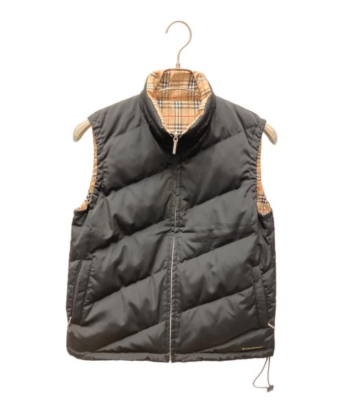 BURBERRY GOLF（バーバリーゴルフ）BURBERRY GOLF (バーバリーゴルフ) リバーシブルダウンベスト ブラック×ベージュ サイズ:41.5の古着・服飾アイテム