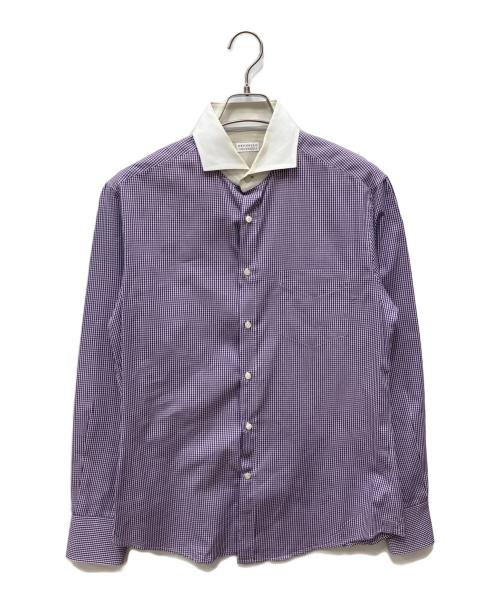 BRUNELLO CUCINELLI（ブルネロクチネリ）BRUNELLO CUCINELLI (ブルネロクチネリ) ドレスシャツ パープル サイズ:Mの古着・服飾アイテム