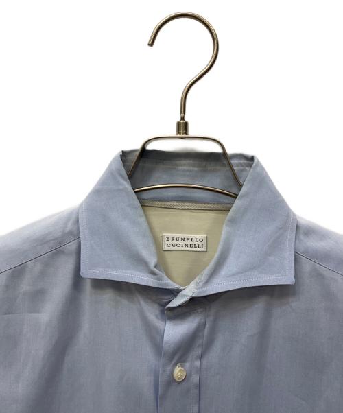 BRUNELLO CUCINELLI（ブルネロクチネリ）BRUNELLO CUCINELLI (ブルネロクチネリ) ドレスシャツ スカイブルー サイズ:Mの古着・服飾アイテム
