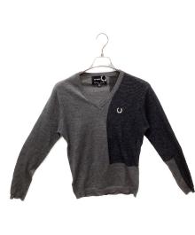 FRED PERRY×RAF SIMONS（フレッドペリー×ラフシモンズ）の古着「薄手ニット」｜ブラック×グレー