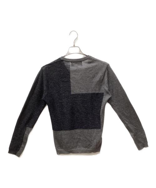 FRED PERRY（フレッドペリー）FRED PERRY (フレッドペリー) RAF SIMONS (ラフシモンズ) 薄手ニット ブラック×グレー サイズ:XSの古着・服飾アイテム