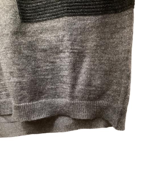 FRED PERRY（フレッドペリー）FRED PERRY (フレッドペリー) RAF SIMONS (ラフシモンズ) 薄手ニット ブラック×グレー サイズ:XSの古着・服飾アイテム