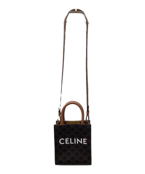 CELINE（セリーヌ）CELINE (セリーヌ) ミニバーティカルカバ2WAYバッグ ブラウンの古着・服飾アイテム