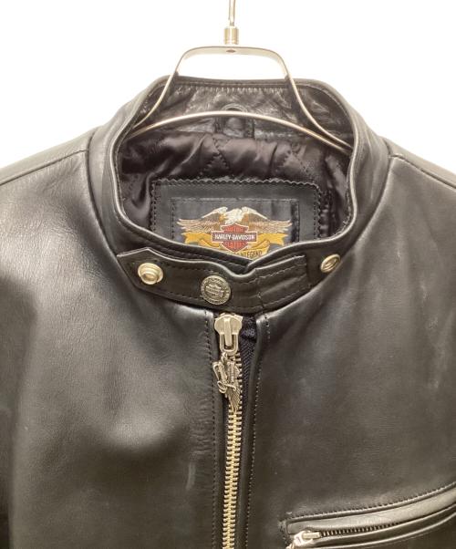 HARLEY-DAVIDSON（ハーレーダビッドソン）HARLEY-DAVIDSON (ハーレーダビッドソン) シングルライダースジャケット ブラック サイズ:Lの古着・服飾アイテム