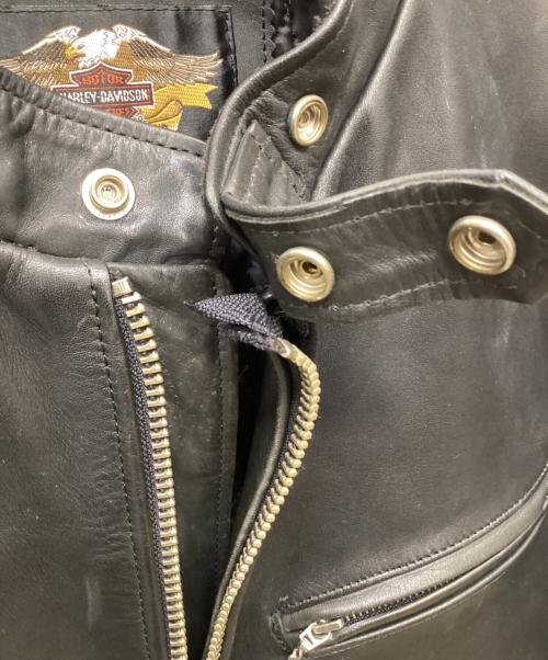 HARLEY-DAVIDSON（ハーレーダビッドソン）HARLEY-DAVIDSON (ハーレーダビッドソン) シングルライダースジャケット ブラック サイズ:Lの古着・服飾アイテム