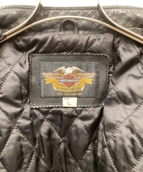 HARLEY-DAVIDSON（ハーレーダビッドソン）HARLEY-DAVIDSON (ハーレーダビッドソン) シングルライダースジャケット ブラック サイズ:Lの古着・服飾アイテム