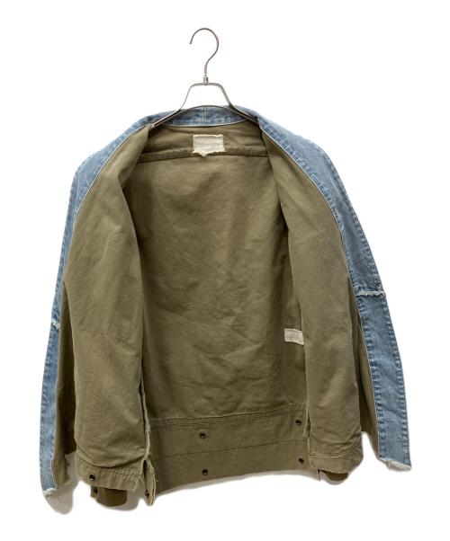GREG LAUREN（グレッグローレン）GREG LAUREN (グレッグローレン) 切替デニムジャケット グリーン スカイブルー サイズ:不明の古着・服飾アイテム