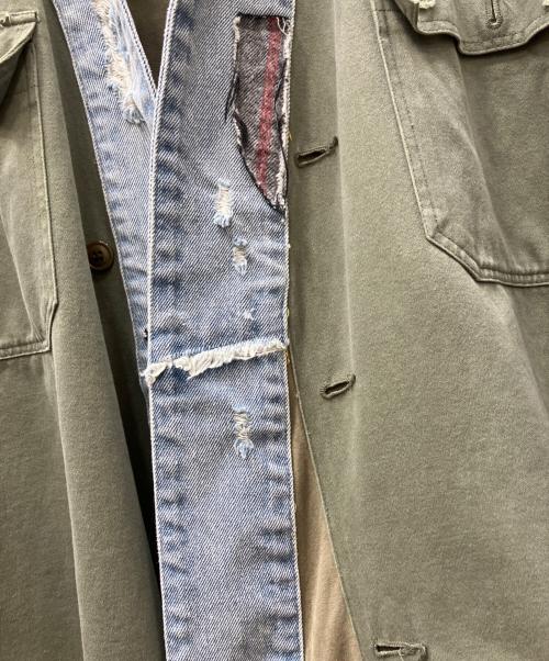 GREG LAUREN（グレッグローレン）GREG LAUREN (グレッグローレン) 切替デニムジャケット グリーン スカイブルー サイズ:不明の古着・服飾アイテム