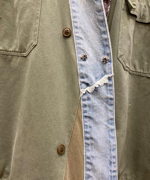 GREG LAUREN（グレッグローレン）GREG LAUREN (グレッグローレン) 切替デニムジャケット グリーン スカイブルー サイズ:不明の古着・服飾アイテム