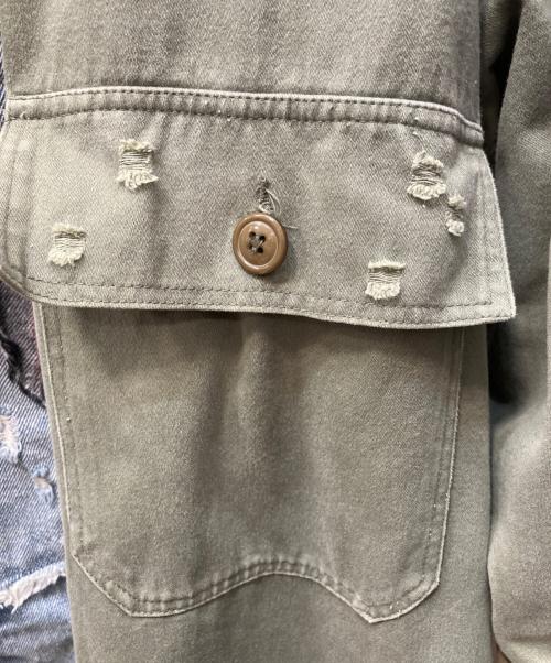 GREG LAUREN（グレッグローレン）GREG LAUREN (グレッグローレン) 切替デニムジャケット グリーン スカイブルー サイズ:不明の古着・服飾アイテム
