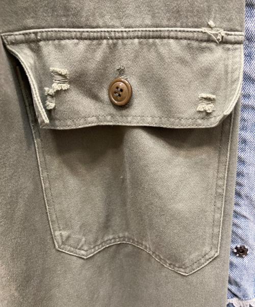GREG LAUREN（グレッグローレン）GREG LAUREN (グレッグローレン) 切替デニムジャケット グリーン スカイブルー サイズ:不明の古着・服飾アイテム