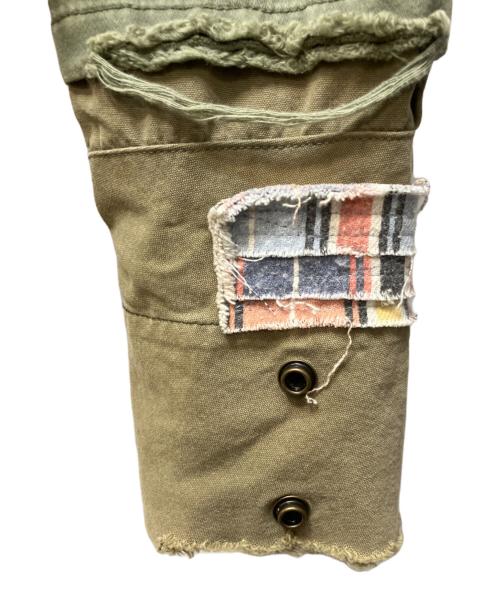 GREG LAUREN（グレッグローレン）GREG LAUREN (グレッグローレン) 切替デニムジャケット グリーン スカイブルー サイズ:不明の古着・服飾アイテム