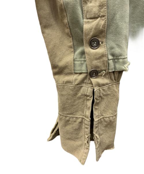 GREG LAUREN（グレッグローレン）GREG LAUREN (グレッグローレン) 切替デニムジャケット グリーン スカイブルー サイズ:不明の古着・服飾アイテム