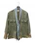GREG LAUREN（グレッグローレン）の古着「切替デニムジャケット」｜グリーン スカイブルー