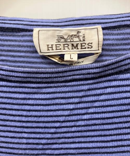 HERMES（エルメス）HERMES (エルメス) 半袖カットソー ブルー×ネイビー サイズ:不明の古着・服飾アイテム