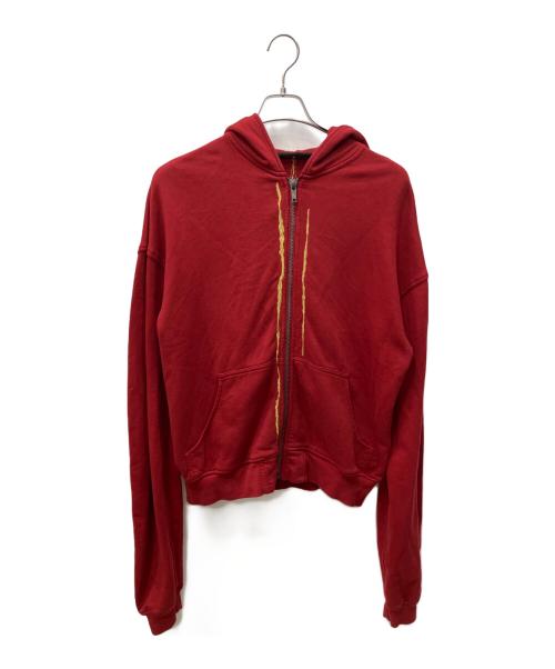 HAIDER ACKERMANN（ハイダーアッカーマン）HAIDER ACKERMANN (ハイダーアッカーマン) ジップパーカー レッド×ゴールドカラー サイズ:不明の古着・服飾アイテム
