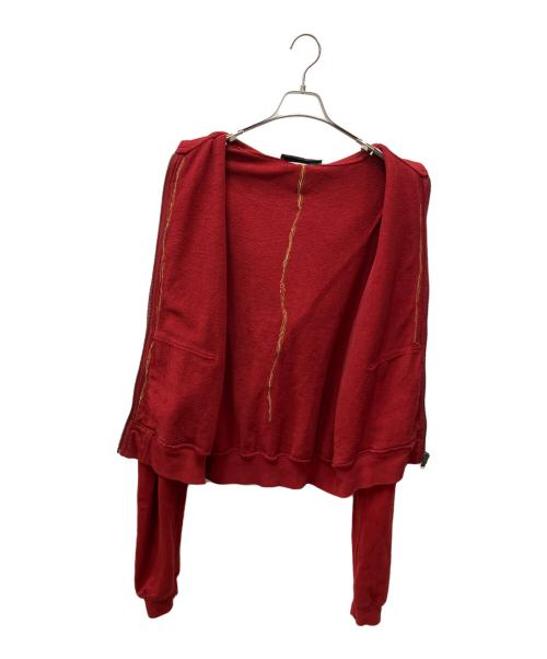 HAIDER ACKERMANN（ハイダーアッカーマン）HAIDER ACKERMANN (ハイダーアッカーマン) ジップパーカー レッド×ゴールドカラー サイズ:不明の古着・服飾アイテム