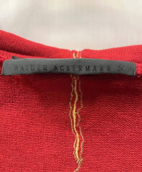 HAIDER ACKERMANN（ハイダーアッカーマン）HAIDER ACKERMANN (ハイダーアッカーマン) ジップパーカー レッド×ゴールドカラー サイズ:不明の古着・服飾アイテム