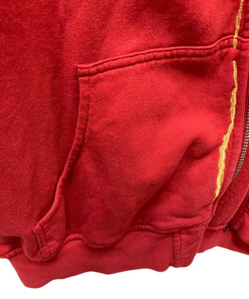 HAIDER ACKERMANN（ハイダーアッカーマン）HAIDER ACKERMANN (ハイダーアッカーマン) ジップパーカー レッド×ゴールドカラー サイズ:不明の古着・服飾アイテム