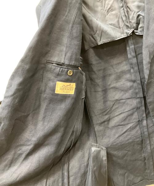 HERMES（エルメス）HERMES (エルメス) リネンジャケット ブラック サイズ:46の古着・服飾アイテム