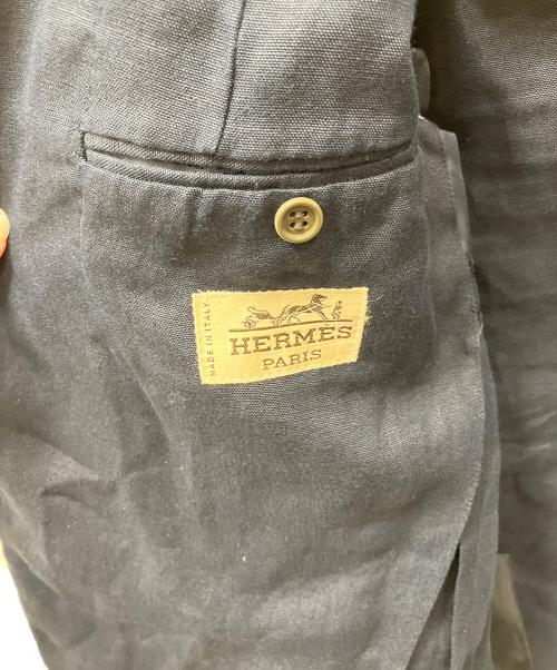 HERMES（エルメス）HERMES (エルメス) リネンジャケット ブラック サイズ:46の古着・服飾アイテム