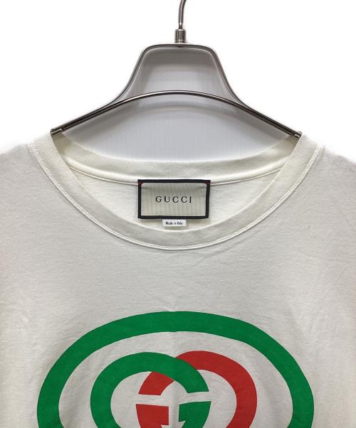 GUCCI（グッチ）GUCCI (グッチ) Tシャツ ホワイト×グリーン サイズ:Sの古着・服飾アイテム