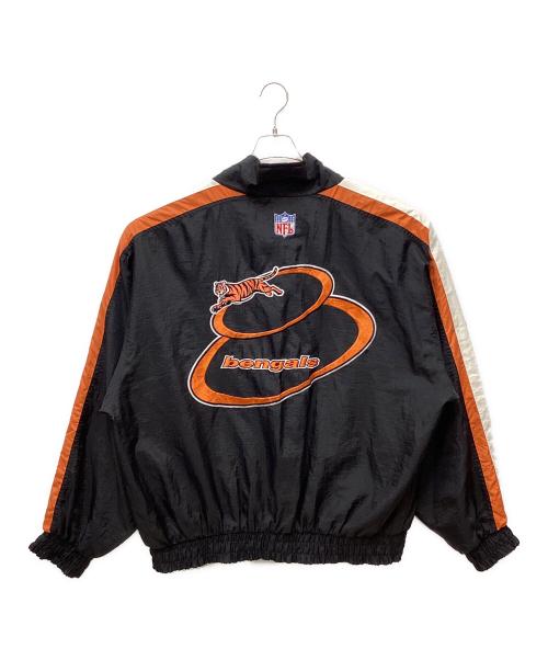 NFL（ナショナル・フットボール・リーグ）NFL (ナショナル・フットボール・リーグ) ナイロンジャケット ブラック×オレンジ サイズ:XLの古着・服飾アイテム