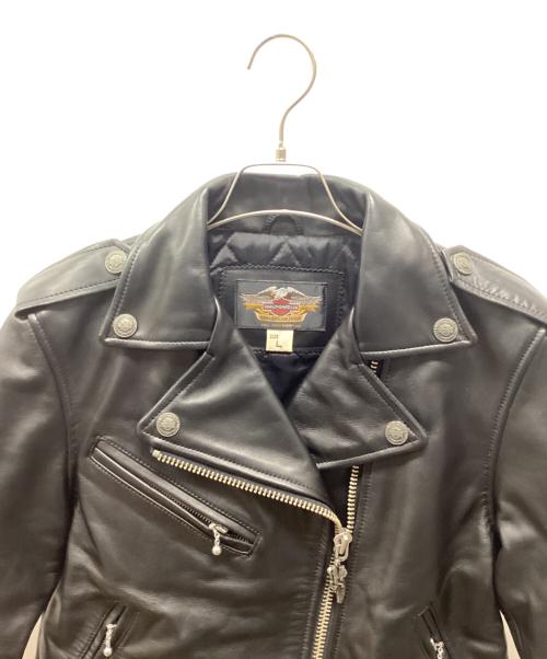 HARLEY-DAVIDSON（ハーレーダビッドソン）HARLEY-DAVIDSON (ハーレーダビッドソン) ダブルライダースジャケット ブラック サイズ:Lの古着・服飾アイテム
