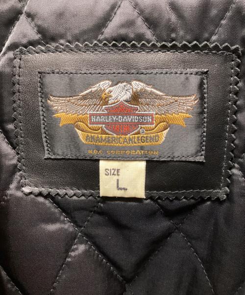 HARLEY-DAVIDSON（ハーレーダビッドソン）HARLEY-DAVIDSON (ハーレーダビッドソン) ダブルライダースジャケット ブラック サイズ:Lの古着・服飾アイテム