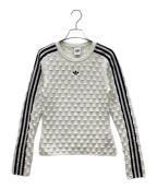adidasアディダス）の古着「アディルナスリムソリッドスパイクニットスウェットシャツ」｜ホワイト