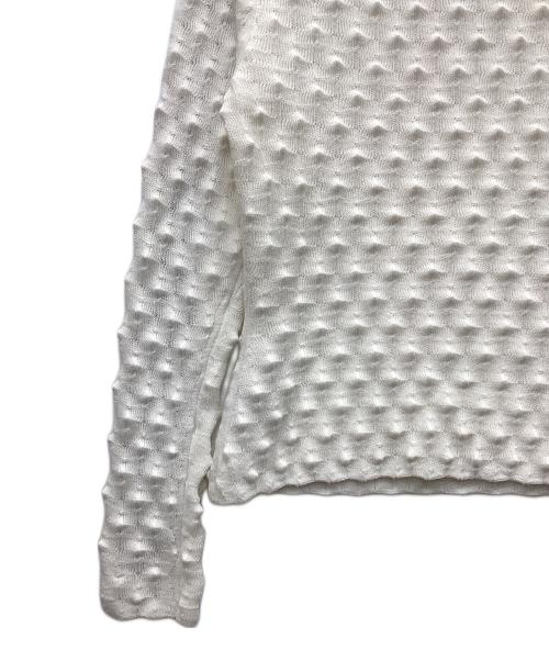 adidas（アディダス）adidas (アディダス) アディルナスリムソリッドスパイクニットスウェットシャツ ホワイト サイズ:Mの古着・服飾アイテム