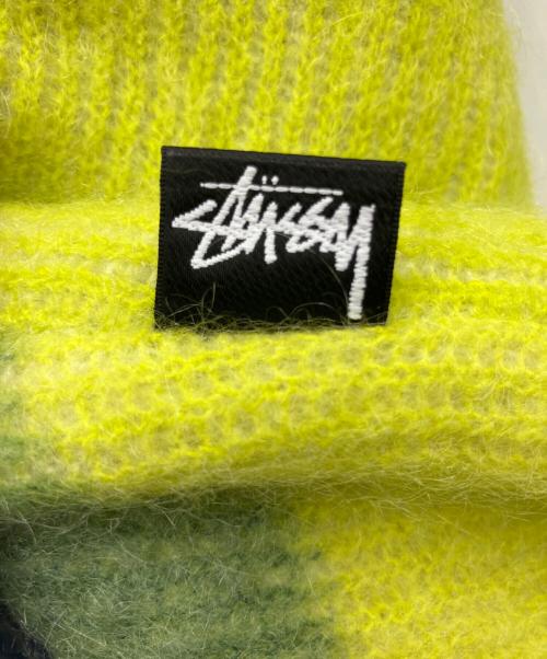 stussy（ステューシー）stussy (ステューシー) 厚手ニット イエロー×ネイビー サイズ:Lの古着・服飾アイテム