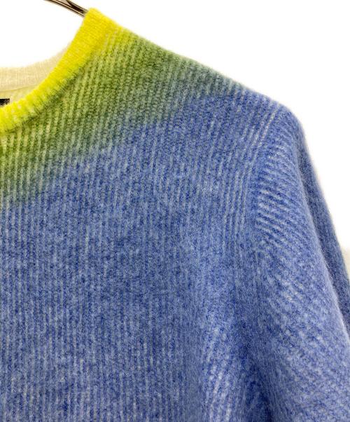 stussy（ステューシー）stussy (ステューシー) 厚手ニット イエロー×ネイビー サイズ:Lの古着・服飾アイテム