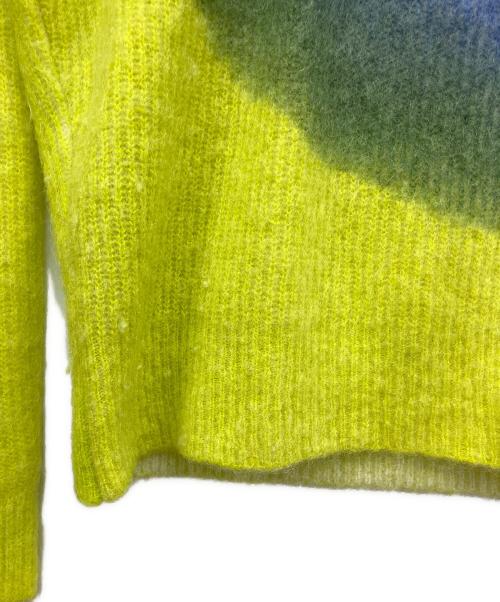 stussy（ステューシー）stussy (ステューシー) 厚手ニット イエロー×ネイビー サイズ:Lの古着・服飾アイテム