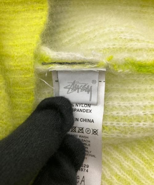 stussy（ステューシー）stussy (ステューシー) 厚手ニット イエロー×ネイビー サイズ:Lの古着・服飾アイテム