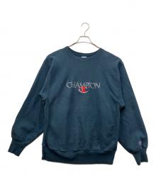 Champion REVERSE WEAVE（チャンピオン リバース ウィーブ）の古着「90sロゴ刺繍スウェット」｜ネイビー