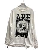 A BATHING APEアベイシングエイプ）の古着「APE PAW GEO” LONG SLEEVES TEE」｜ホワイト