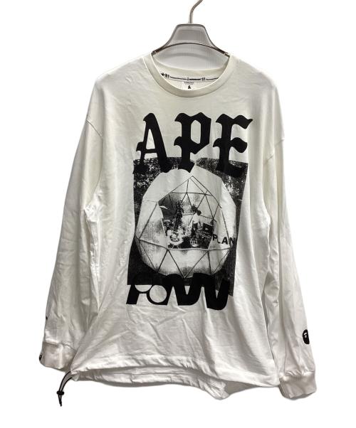 A BATHING APE（アベイシングエイプ）A BATHING APE (アベイシングエイプ) APE PAW GEO” LONG SLEEVES TEE ホワイト サイズ:XLの古着・服飾アイテム