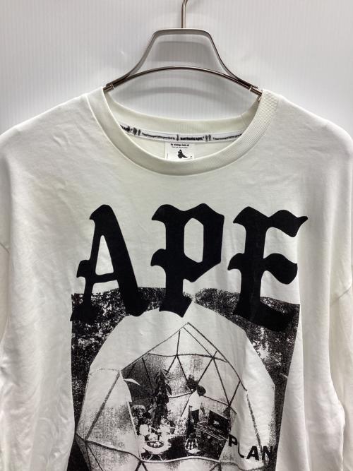 A BATHING APE（アベイシングエイプ）A BATHING APE (アベイシングエイプ) APE PAW GEO” LONG SLEEVES TEE ホワイト サイズ:XLの古着・服飾アイテム