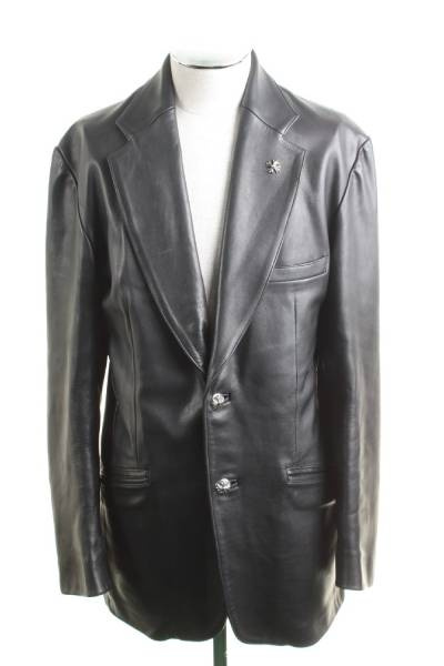 CHROME HEARTS（クロムハーツ）レザーアウター(ピンバッジ付)の古着・服飾アイテム