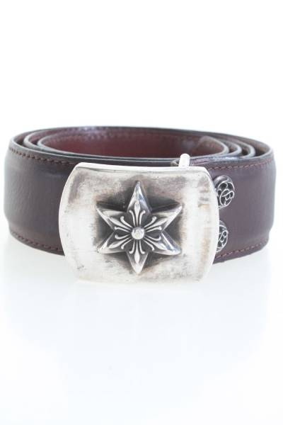 CHROME HEARTS（クロムハーツ）スターバックルレザーベルト【329】の古着・服飾アイテム