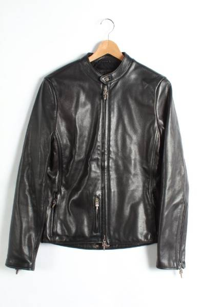CHROME HEARTS（クロムハーツ）STRGHT カシミヤライニング レザーライダーの古着・服飾アイテム