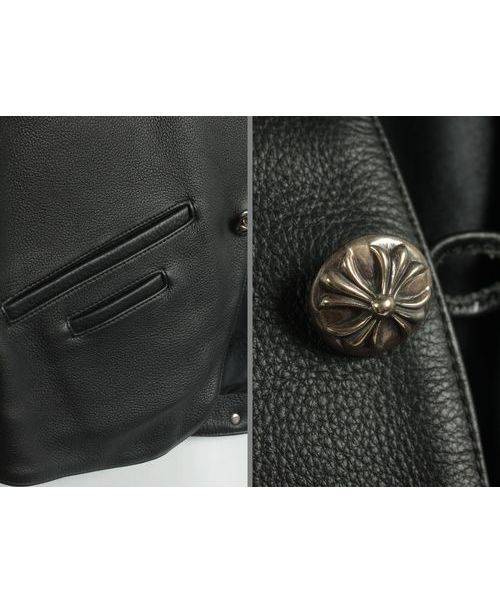 CHROME HEARTS（クロムハーツ）CHROME HEARTS（クロムハーツ） クラシック2Bレザーベスト ブラック サイズMの古着・服飾アイテム